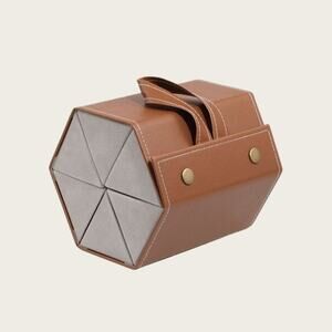 Multiple Sunglasses Organizer Case - PU Leather Hanging Foldable Vintage